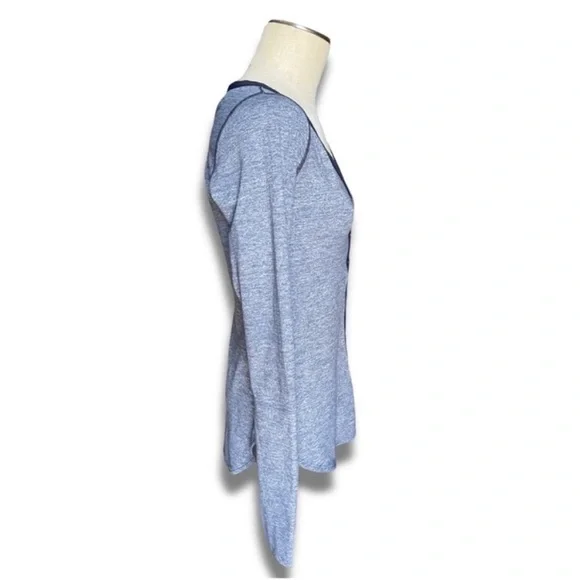 Lululemon Awesoma Henley Long Sleeve In Heathered Inkwell - Picture 4 of 13
